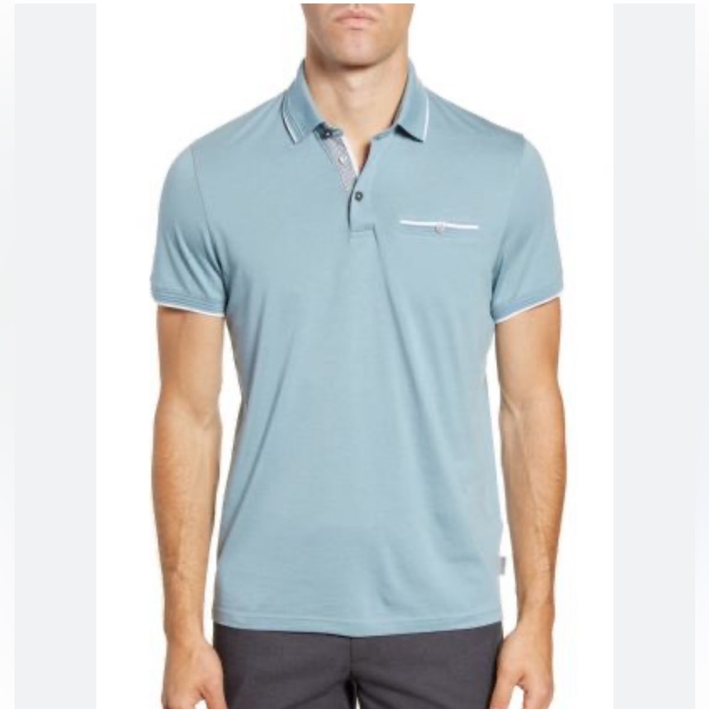 Ted Baker London Shred Polo Shirt Size 6 Fits L xl ‎ Modal Polyester